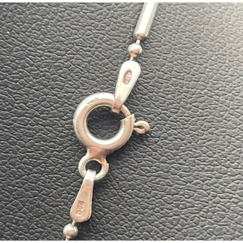 FAS 925 Italy Dot Dash Chain Sterling Silver 17" Necklace Spring Ring Clasp - Picture 8 of 8